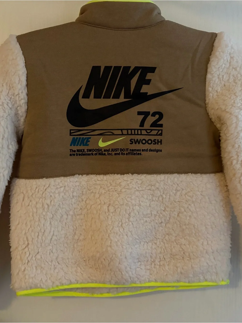 Nike Cream Sherpa Half-Zip with Teal Trim